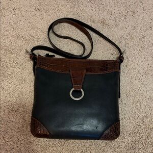 Elegant Black and Brown Crossbody Bag
